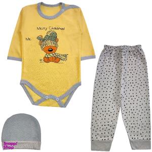 ست 3 تکه لباس نوزادی مدل خرس کد 4031