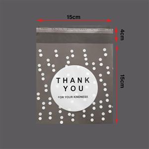 سلفون طرح Thank you لب چسب سایز 15*15 یک کیلویی