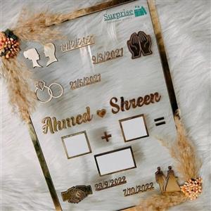 گیفت اثر انگشت  عروس و داماد ،گیفت عقد و عروسی و با ثبت تاریخ و مشخصات