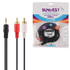 کابل 1 به 2 صدا Sunwest 3m