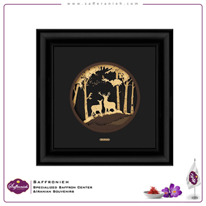 تابلو طلا مدل بیشه ابعاد: 38×38 سانتیمتر کد 0012