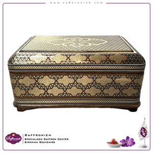 جعبه نفیس خاتم کاری مدل زرسام تمام خاتم کد 0040