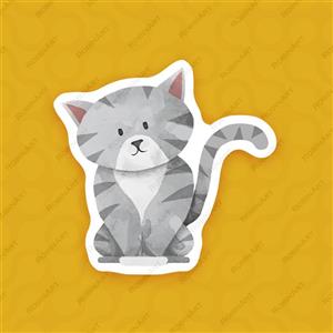 استیکر طرح گربه بامزه5 