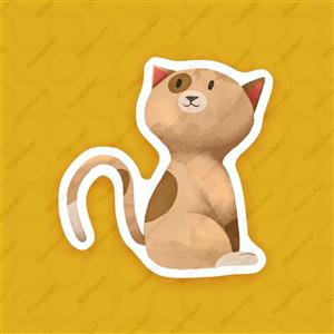 استیکر طرح گربه بامزه3 