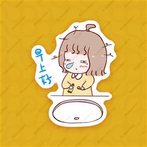 استیکر طرح cute girl 23 