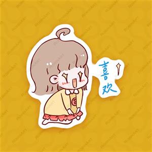 استیکر طرح cute girl 17 