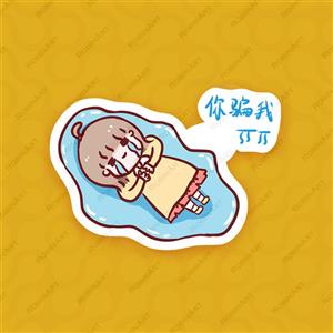 استیکر طرح cute girl 11 