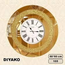ساعت دیواری آینه ای گرد _ طلایی برند دیاکو