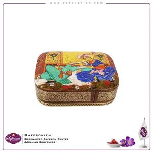 جعبه خاتم مستطیل طرح مینیاتور مدل دل آرا کد 1027