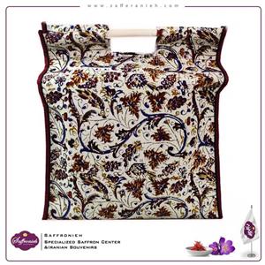 کیف هدیه قلمکار با دسته چوبی سایز 40*40 سانتیمتر کد 2323