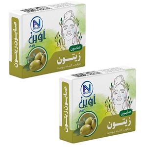 صابون شستشو آوین گوهر مدل زیتون سبز وزن 75 گرم بسته 2 عددی