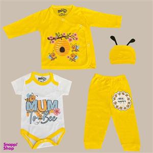 ست 4 تکه لباس نوزادی مدل زنبور
