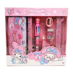 ست لوازم التحریر مدل 8026 طرح ملودی مجموعه 8 عددی