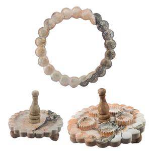 مجموعه ظروف هفت سین 8 پارچه مدل  ماربل پتینه طرح  مروارید کد 62502