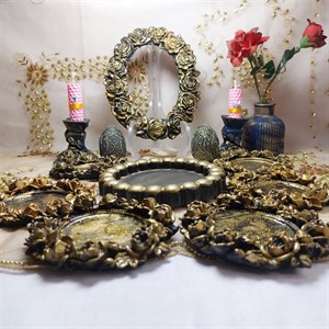 مجموعه ظروف هفت سین ۸ پارچه مدل گل رز