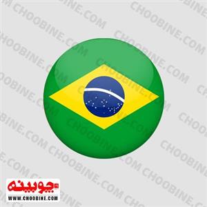 برچسب ژله ای کد ۱۲ – استیکر پرچم برزیل (۵ در ۵ سانت) 