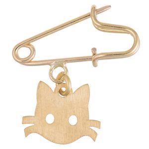 سنجاق سینه طلا 18 عیار زنانه نیکان گلد مدل گربه