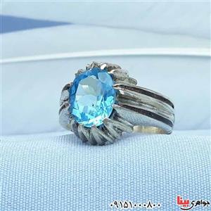 انگشتر توپاز لندن دست ساز خاص و خوشرنگ مردانه ۳۱۶۷۲