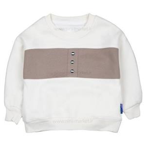 بلوز دورس پسرانه طرح سه‌دکمه رنگ شیری