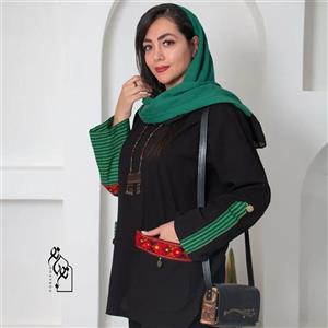 مانتو زنانه لینن و پارچه دستبافت طرح آیسو کد 23363