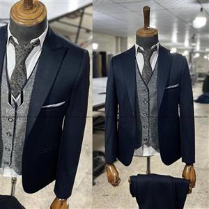 کت و شلوار و جلیقه دورو مردانه بلو بلک کد 1000130