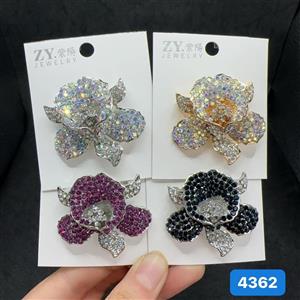 گل سینه گل رنگی نگینی زنانه کد 803387