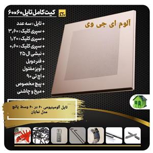 کیت کامل تایل آلومینیومی ای جی وی مدل نمایان،طرح وسط پانچ با ابعاد 60 در 120 سانتی متر