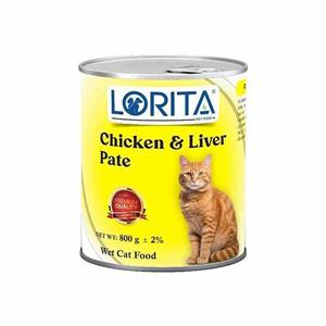 کنسرو گربه لوریتا Lorita با طعم مرغ و جگر وزن ها 400 و 800 گرمی