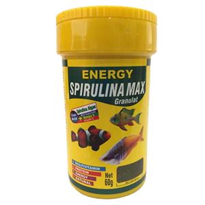 غذا ماهی انرژی مدل SPIRULINA MAX GRANULAT وزن 60 گرم 