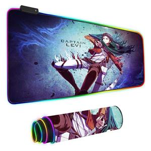 موس پد گیمینگ Glowing Cool RGB سایز بزرگ 40*90 سانتیمتر Attack on Titan طرح کاپیتان لیوای