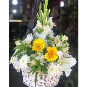 خرید سبد گل تسلیت e120