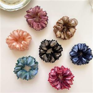 کش مو اسکرانچی حریر و ساتن دور نگین دوزی زنانه کد 803061