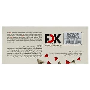 رم کامپیوتر 4 گیگابایت DDR3 تک کاناله 1600 مگاهرتز FDK سری A1