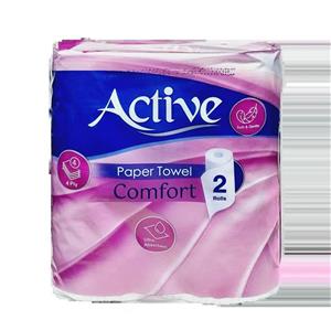 دستمال حوله ای اکتیو  4 لایه Comfort کد 001 بسته 2 عددی