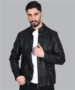 کت چرم مردانه ساده 2403