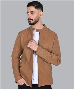 کت چرم مردانه ساده مدل مات 2427