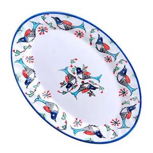 دیس بیضی کوچک نقش مرغی رنگی کد 610