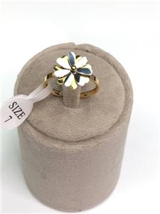 انگشتر زنانه استیل طرح گل طلایی کد 1003