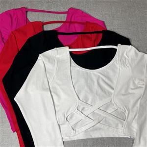 کراپ آستین بلند فینگردار کد 355