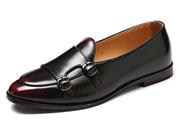 Santimon Italy Luxury Monk Strap Wedding Dress Shoes for Men Leather Handmade Shoes