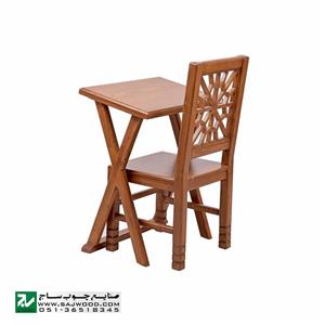 میز و صندلی چوبی نماز ، تحریر صنایع چوب ساج مدل 642