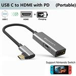 آداپتور USB C HDMI ، شارژر Power PD ، 4K 60Hz. نوع C برای Nintendo Switch ، Samsung S10 / S9 / S8 Plus ، Note 10/9/8 به عنوان Galaxy Dex Station Dock ، MacBook Pro 2018 ، Surface Pro 7 to TV / Monitor HDMI PD Converter