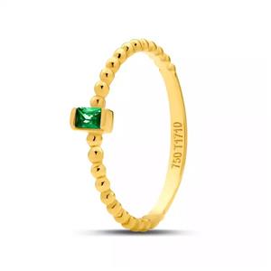 انگشتر طلا سنگ باگت سبز 
