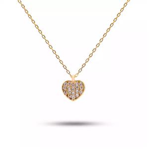 گردنبند طلا قلب و نگین  GNH0562