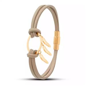 دستبند چرم و طلا  دریم کچر  GBT0293