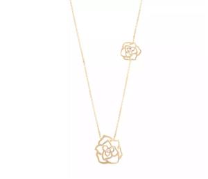 گردنبند طلا دو گل  GNY0021