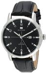 Tommy Hilfiger Men's 1710330 Stainless Steel Watch with Black Genuine Leather Band