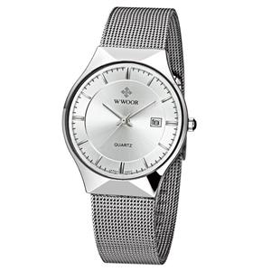 WWOOR Men's Elite Sport Male Mesh Band Watch with Date 