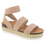 RF ROOM OF FASHION Women's Slide On Espadrille Platform Comfort Ankle Elastic Strap Footbed Wedge Sandal