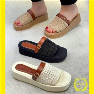 دمپایی صندل زنانه لژدار ۵ سانت طبی کنفی